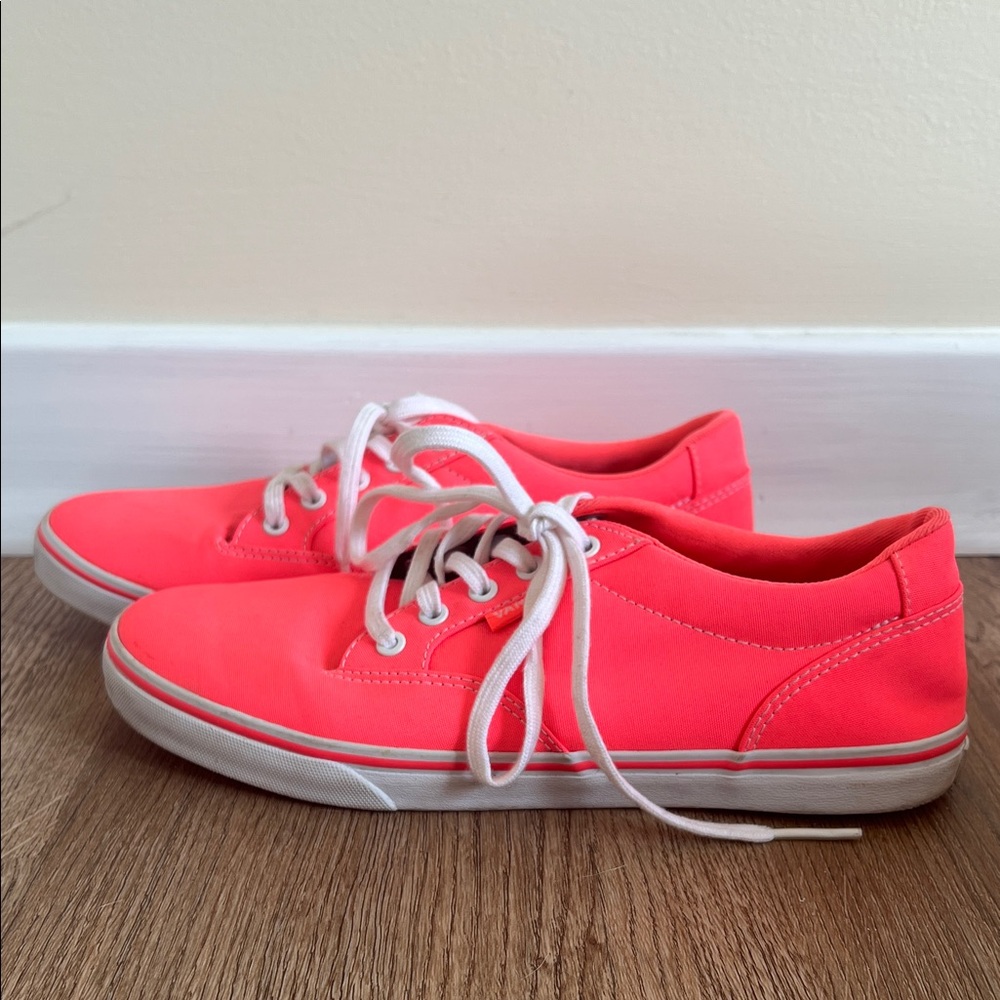 Vans Neon Pink Sneakers with White Accents